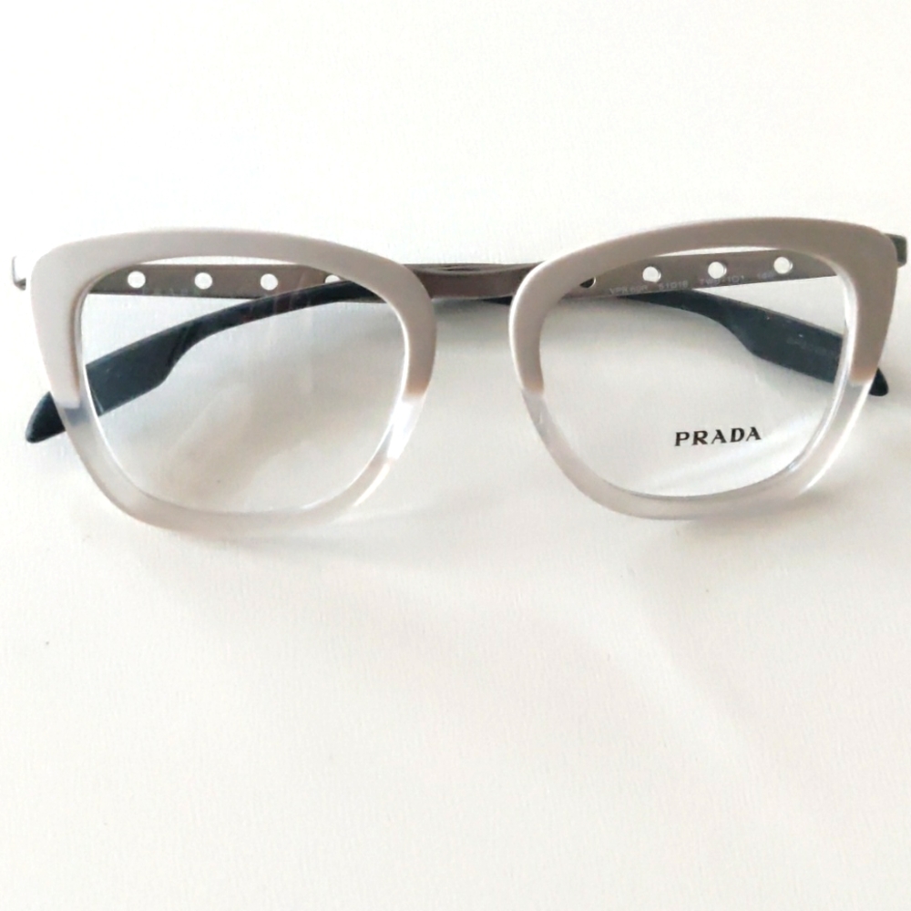 Prada 60RV Glasses. Grey Gradient Opal. 51-18-140